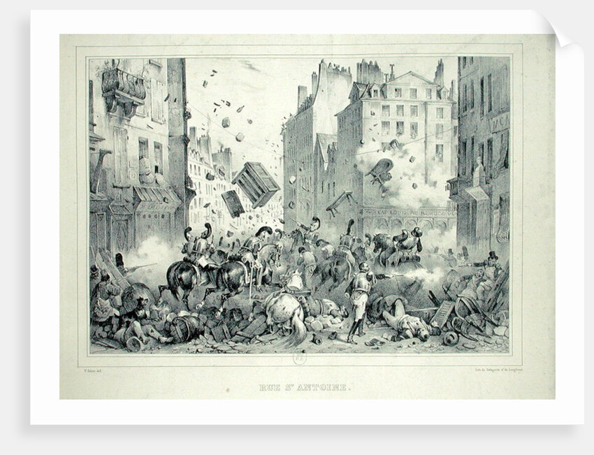 Rue Saint-Antoine in July 1830 by Victor (after) Adam