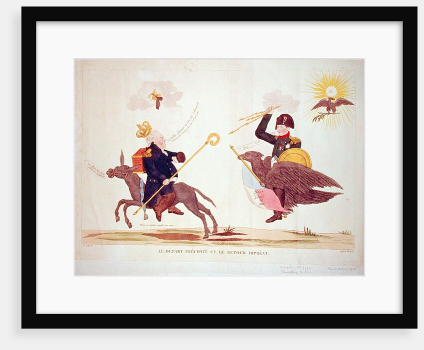 Caricature of the 'Hundred Days', The Hasty Departure and the Unexpected Return, 1815 by French School