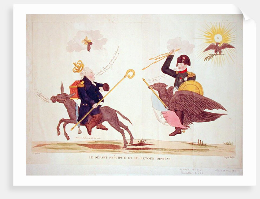 Caricature of the 'Hundred Days', The Hasty Departure and the Unexpected Return, 1815 by French School