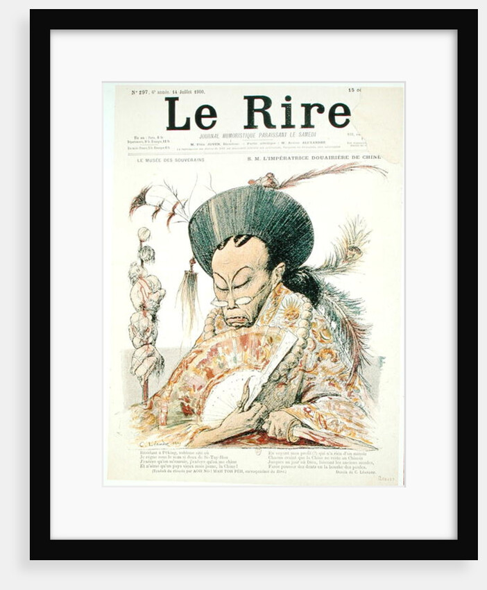 Tz'U-Hsi Empress Dowager of China, front cover of 'Le Rire', 14th July 1900 by Charles Leandre