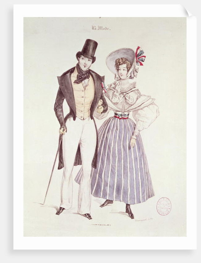 Fashion for Men and Women, 1830 by French School