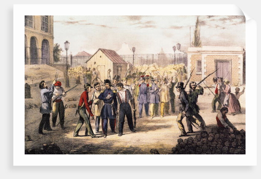 Attack on the Barriere Fontainebleau, 25th June 1848 by French School