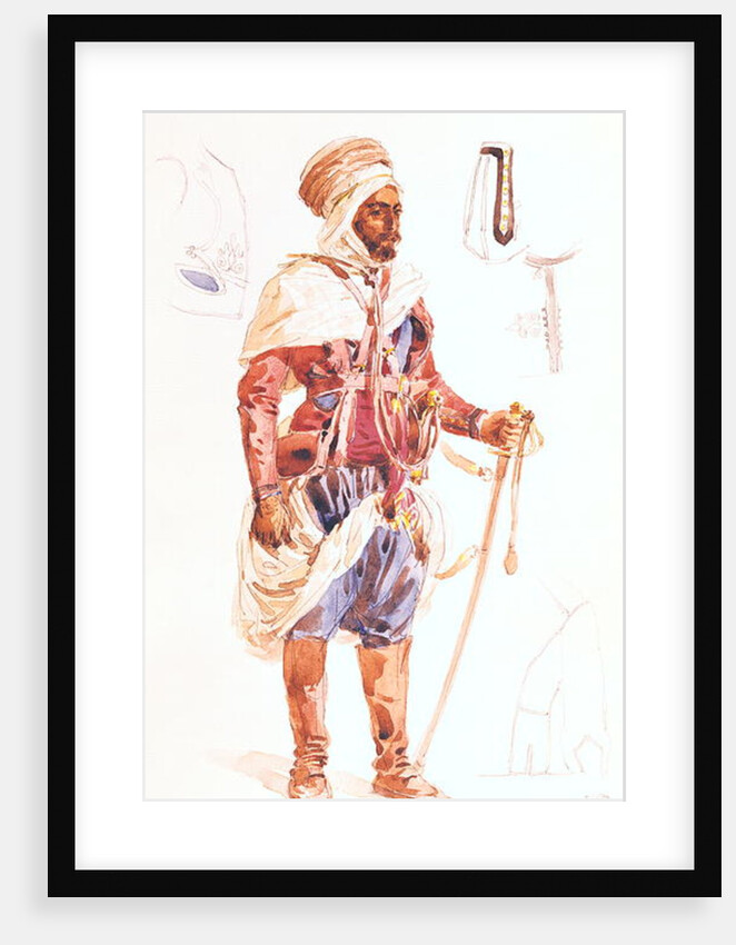 Spahi with his sword, c.1854 by Francois-Hippolyte Lalaisse