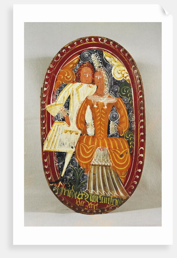 Marzipan box depicting a man and woman, c.1660 by German School