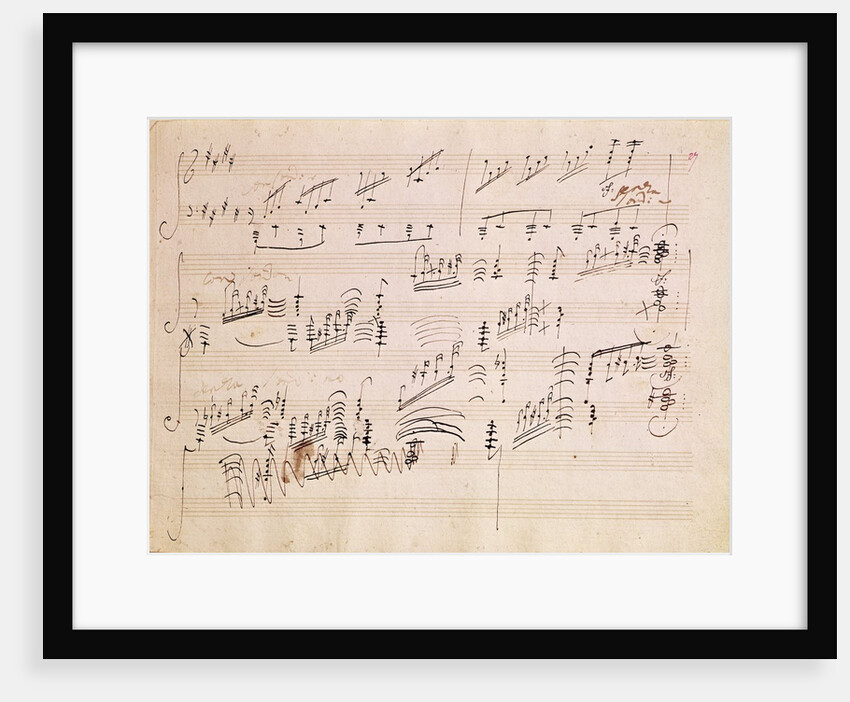 Score sheet of 'Moonlight Sonata' by Ludwig van Beethoven