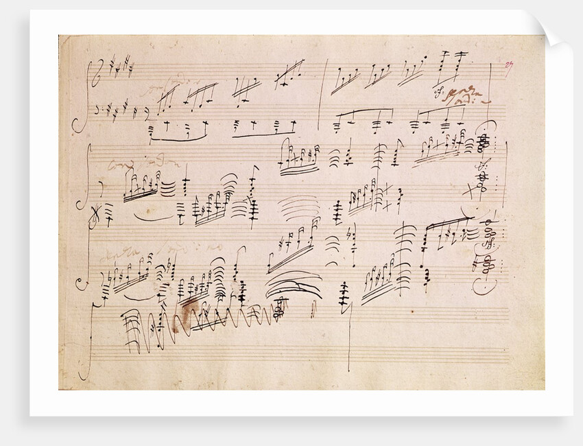 Score sheet of 'Moonlight Sonata' by Ludwig van Beethoven