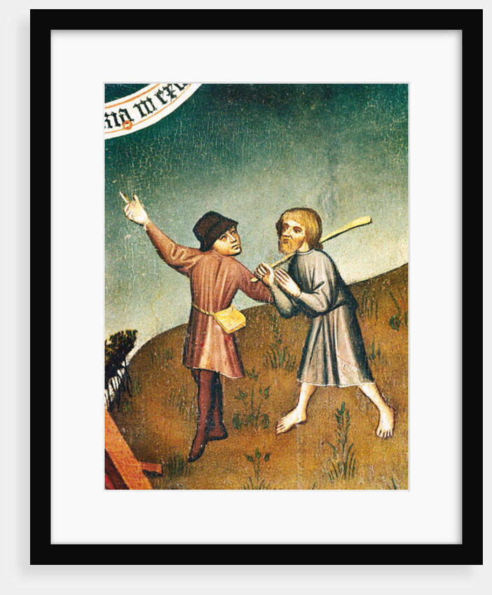 Adoration of the Magi, detail of the Annunciation to the Shepherds, c.1440 by Master of Zlate Moravce