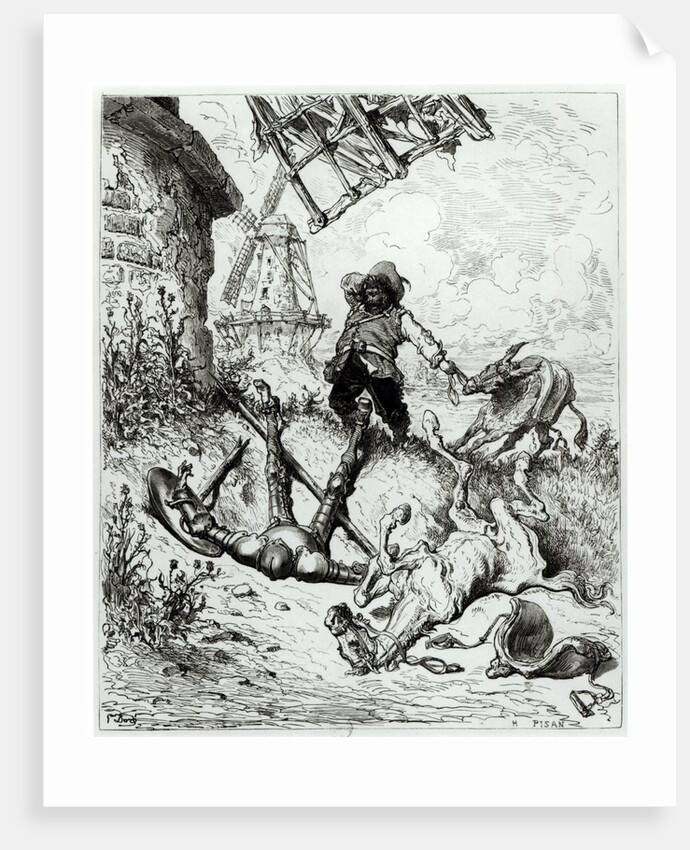 Don Quixote and the Windmills by Gustave Dore