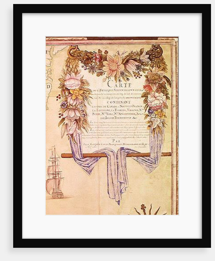 Cartouche from 'Carte de l'Amerique Septentrionale' by Jean Baptiste Louis Franquelin
