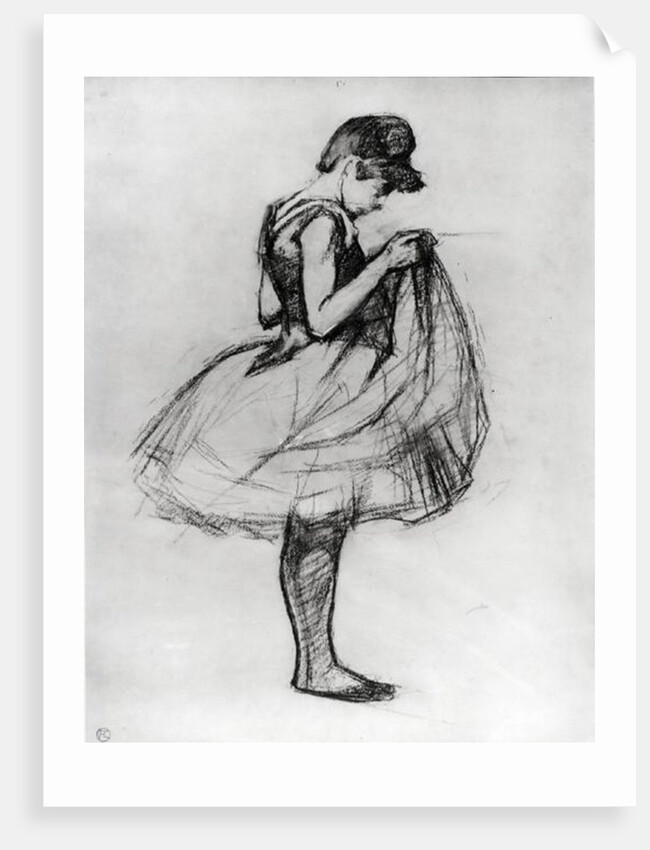 Dancer adjusting her costume and hitching up her skirt, 1889 by Henri de Toulouse-Lautrec