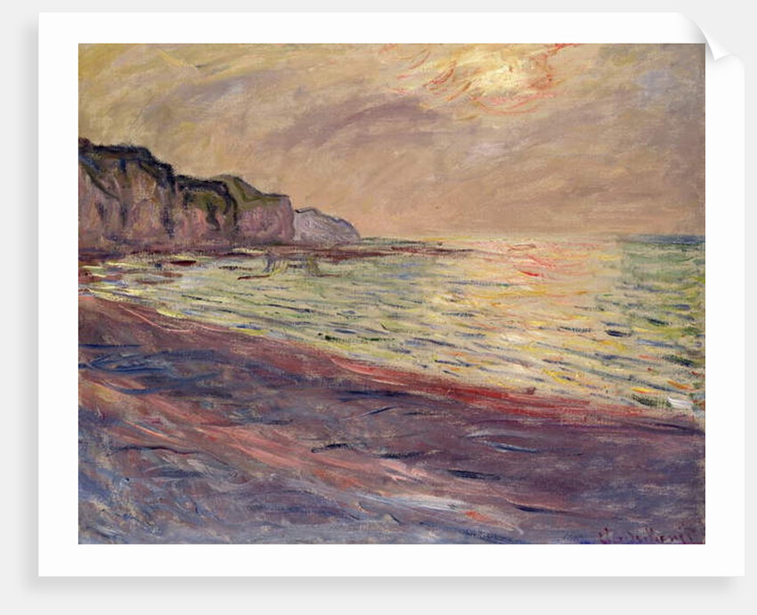 The Beach at Pourville, Setting Sun, 1882 by Claude Monet