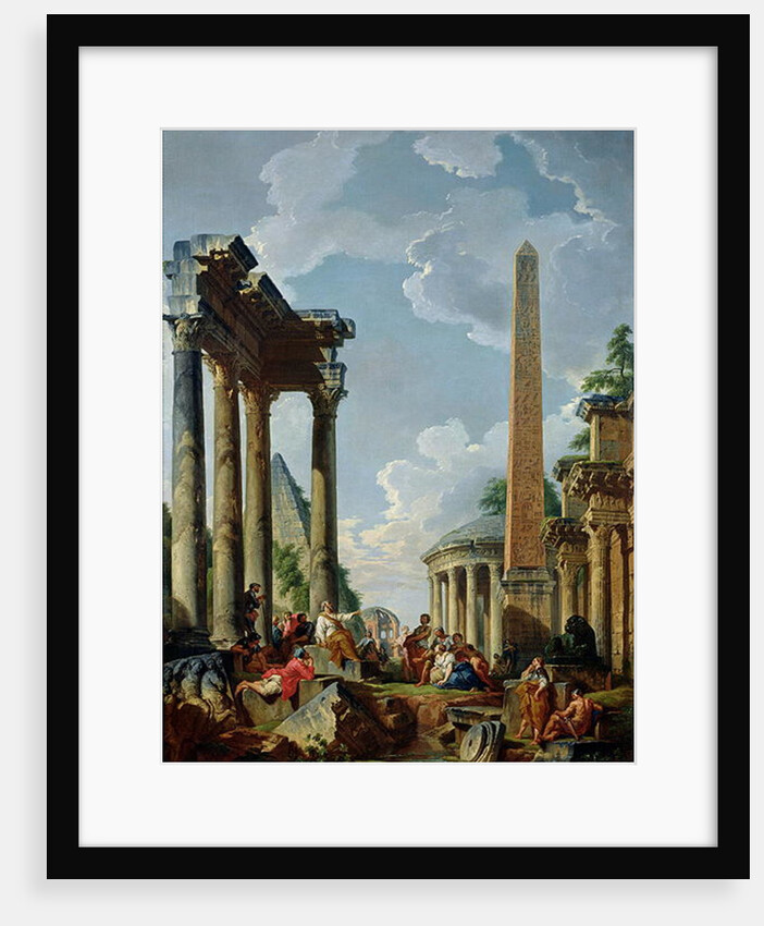 Architectural Capriccio with a Preacher in the Ruins, c.1745 by Giovanni Paolo Pannini or Panini