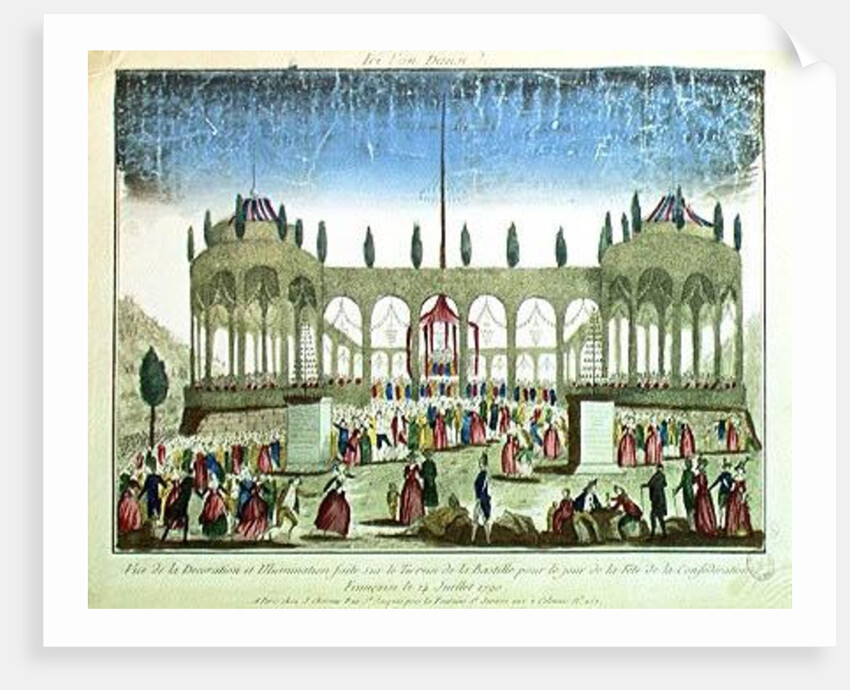 Decoration and Illumination of the Bastille for the Festival of the Federation, 14th July 1790 by French School