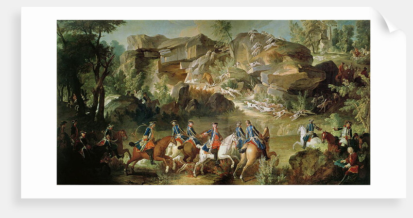 Hunting in the Forest of Fontainebleau at Franchard by Jean-Baptiste Oudry