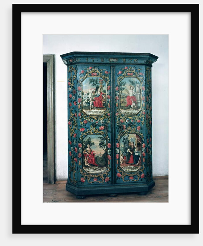 Wardrobe decorated with scenes of the four seasons, 1778 by German School