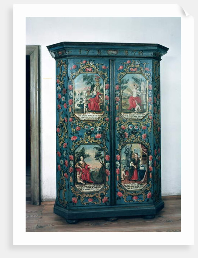 Wardrobe decorated with scenes of the four seasons, 1778 by German School