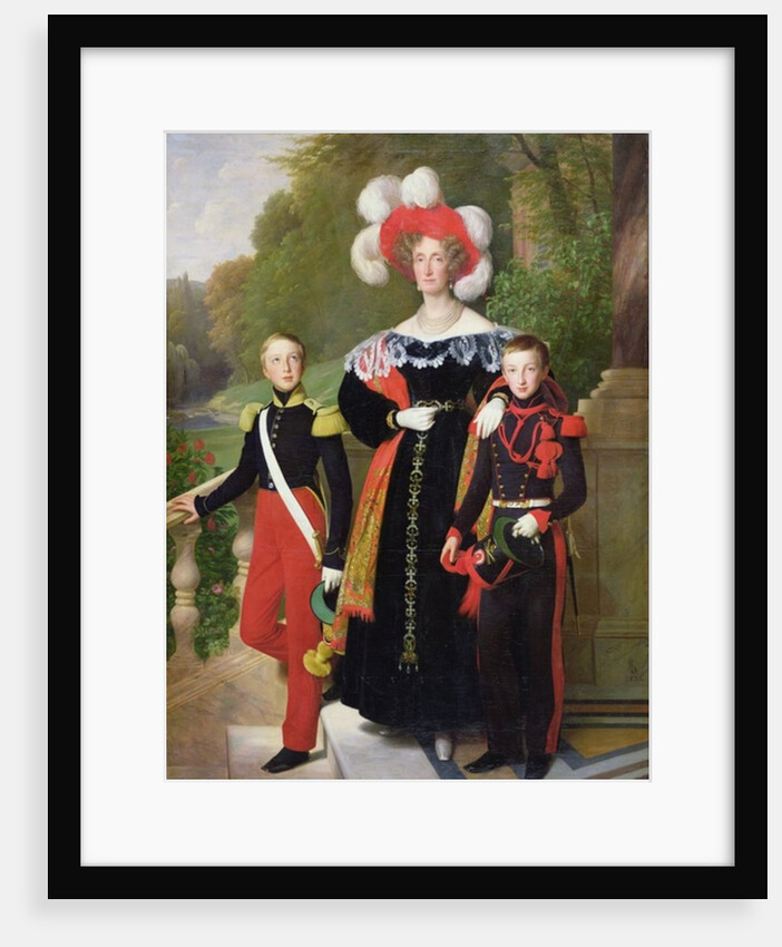 Marie Amelie of Bourbon-Sicile and her sons, Henri of Orleans Duke of Aumale and Antoine Duke of Montpensier, 1835 by Louis Hersent
