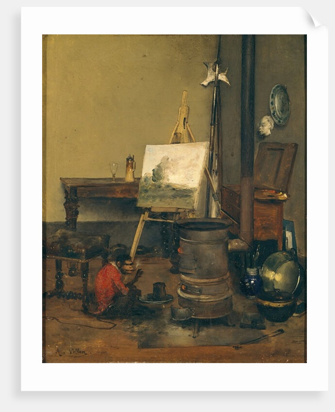 The Painter's Monkey by Antoine Vollon