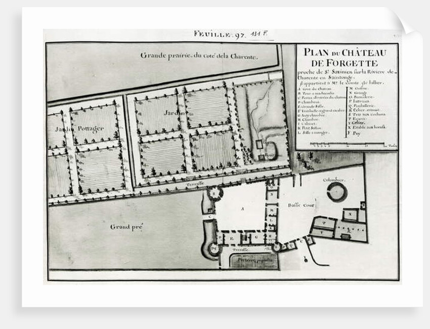 Fol.97 Plan of the Chateau de Forgette, near Saint-Savinien by Claude Masse