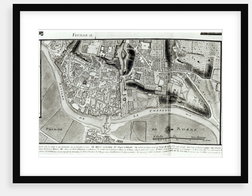 Map of Saintes, capital of Saintonge by Claude Masse