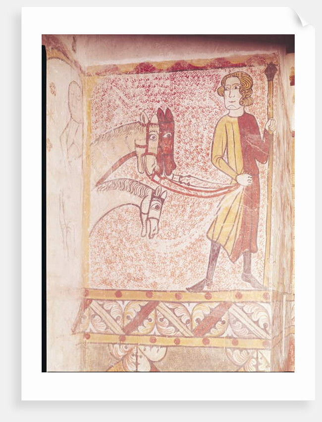 Horseman holding the reins of three horses by French School