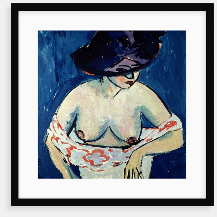 Half-Naked Woman with a Hat, 1911 by Ernst Ludwig Kirchner