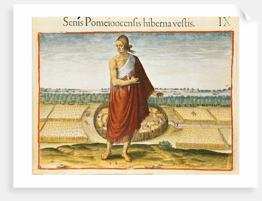 Pomeiooc Elder in a winter garment by Theodore de after White John Bry