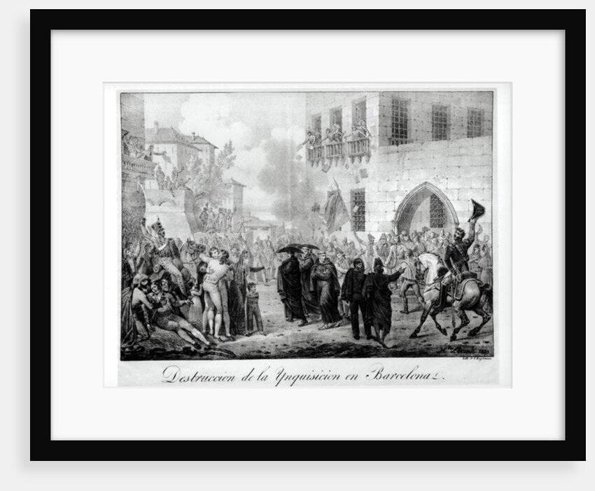 Destruction of the Inquisition in Barcelona, 10th March 1820 by Hippolyte Lecomte