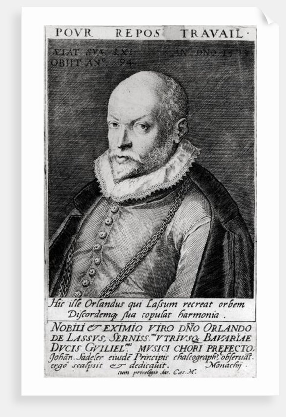 Portrait of Roland de Lassus 1593-94 by Jean or Johann Sadeler