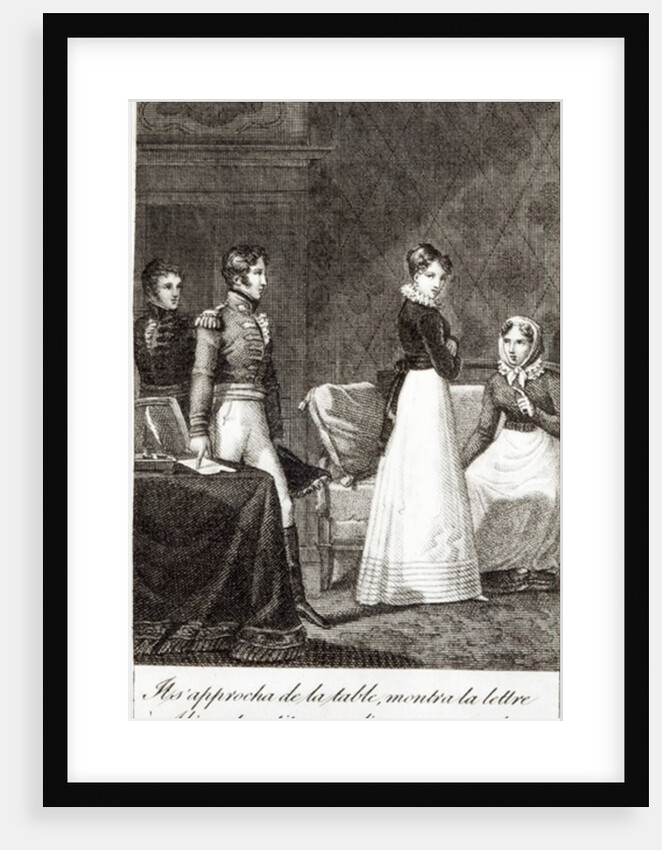 He came up to the table, showed the letter to Alice and left without saying a word! by French School