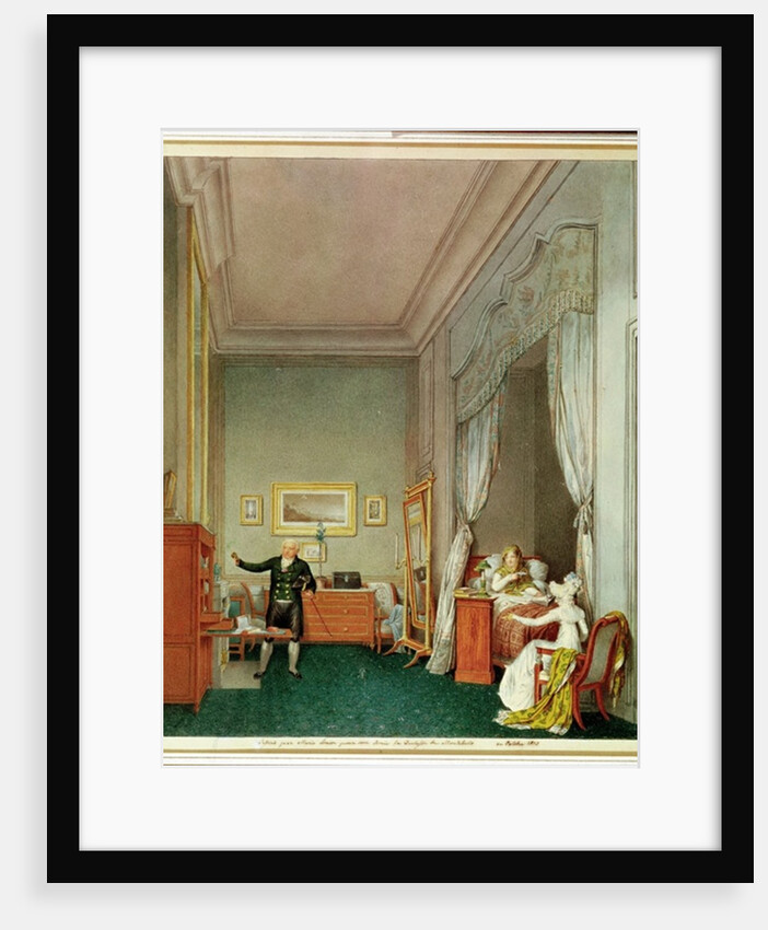 The Empress's Bedroom with the Duchesse de Montebello and Jean-Nicolas Corvisart October 1813 by Marie-Louise de Hapsburg-Lorraine