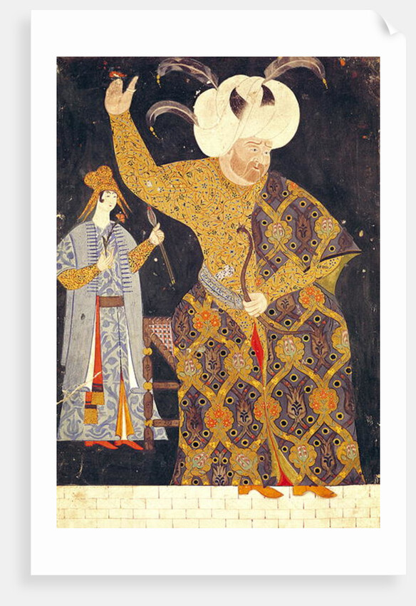 Portrait of Sultan Selim II firing a bow and arrow by Nakkep