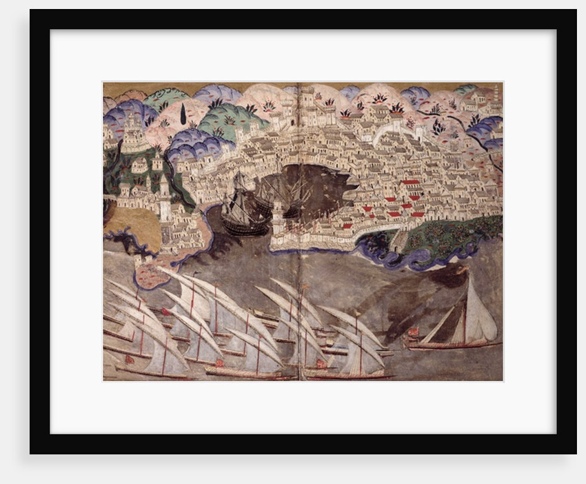The Ottoman Fleet Blocking the Port of Marseille in 1543 by Nasuh (16th Century) Al-Silahi
