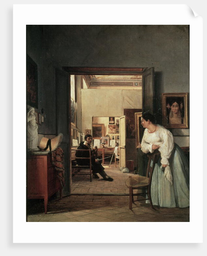 The Studio of Ingres in Rome, 1818 by Jean Alaux