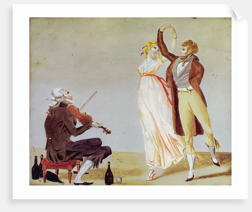 Merveilleuse and Incroyable with a Violinist by Louis Leopold (after) Boilly