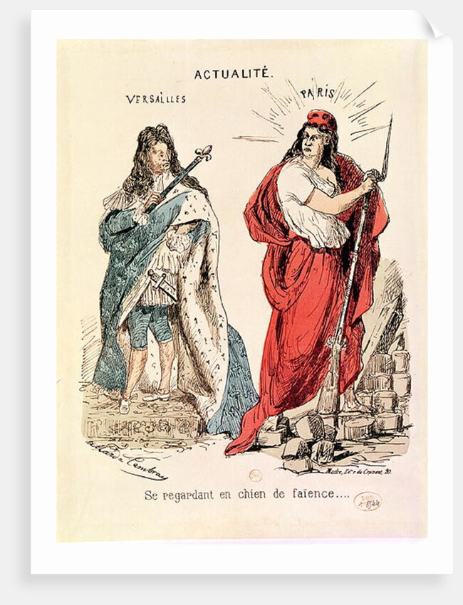 Paris and Versailles Glaring at Each Other, 1871 by French School