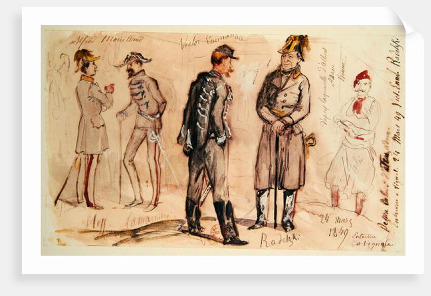 King Vittorio Emanuele II Meeting Joseph Radetsky von Radetz at Vignale, 24th March 1849 by Albrecht Adam