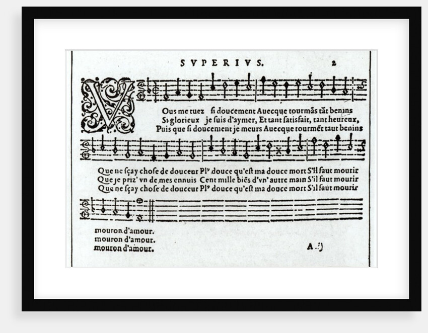 Poem to music by Jean Antoine de Baif by French School