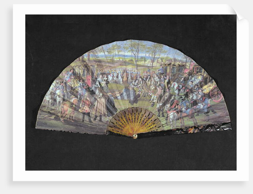 Fan depicting the marriage of Louis of France and Marie-Anne de Baviere at Vitry-le-Francois in 1680 by French School