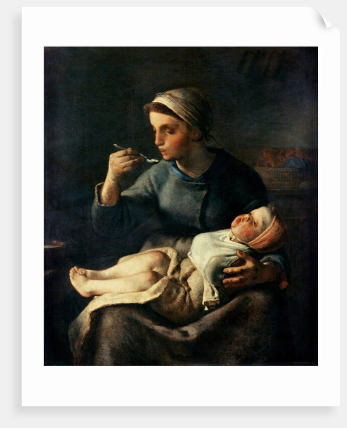 The Baby's Cereal, 1867 by Jean-Francois Millet