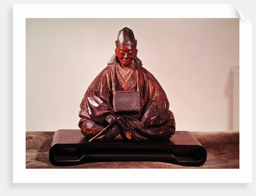 Seated statue of Basho Edo Period by Ran-Koo