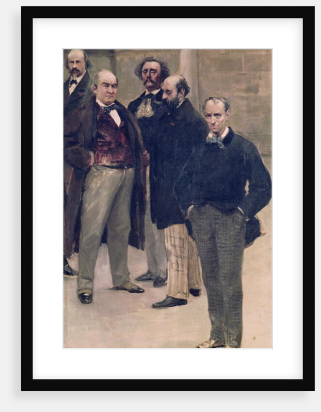 Fragment of the panorama of 'The History of the Century', with portraits of literary figures, 1889 by Henri & Stevens Alfred Gervex