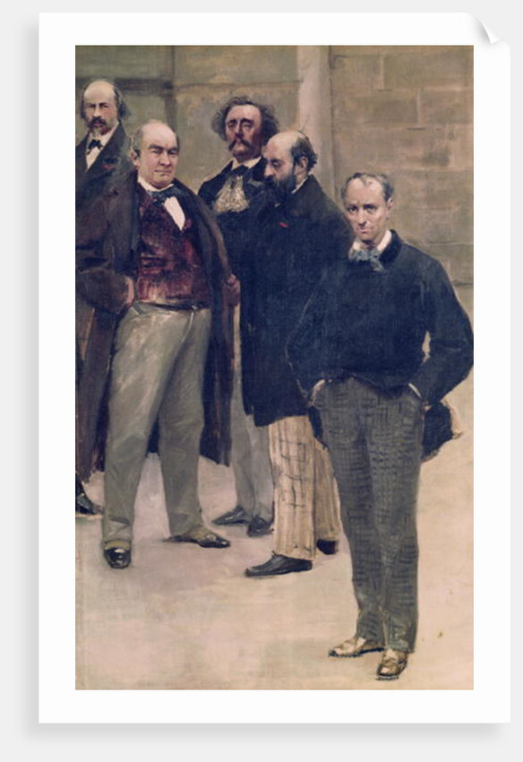 Fragment of the panorama of 'The History of the Century', with portraits of literary figures, 1889 by Henri & Stevens Alfred Gervex