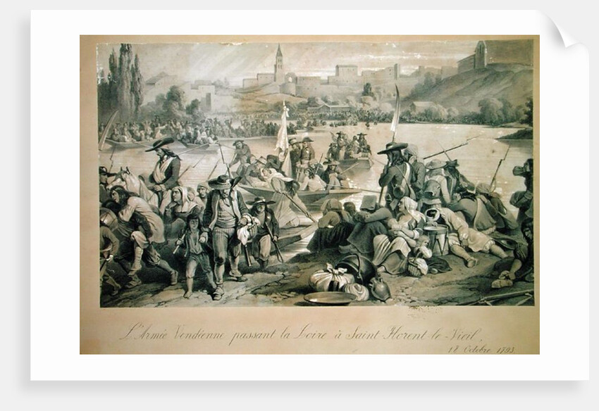 The Vendean Army Crossing the Loire at St. Florent le Vieil, 18th October 1793 by French School