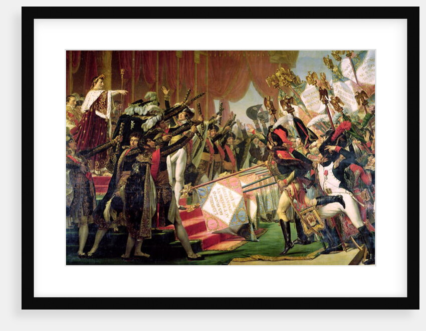 The Distribution of the Eagle Standards, 5th December 1804, detail of the standard bearers, 1808-10 by Jacques Louis David