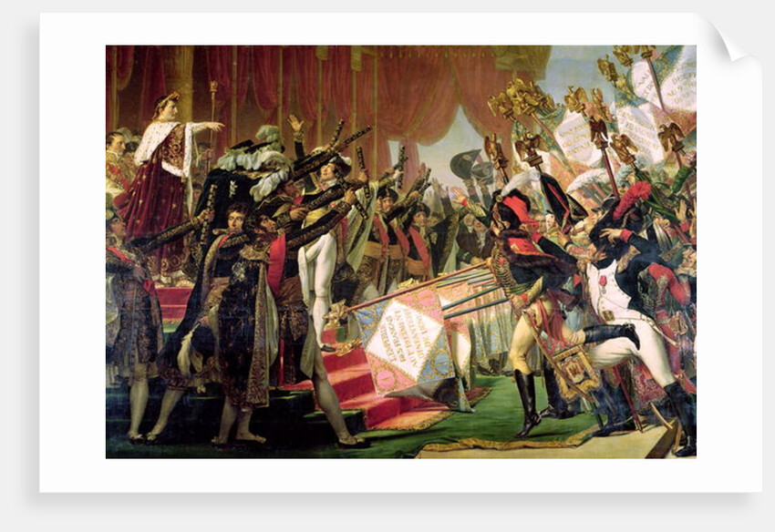 The Distribution of the Eagle Standards, 5th December 1804, detail of the standard bearers, 1808-10 by Jacques Louis David