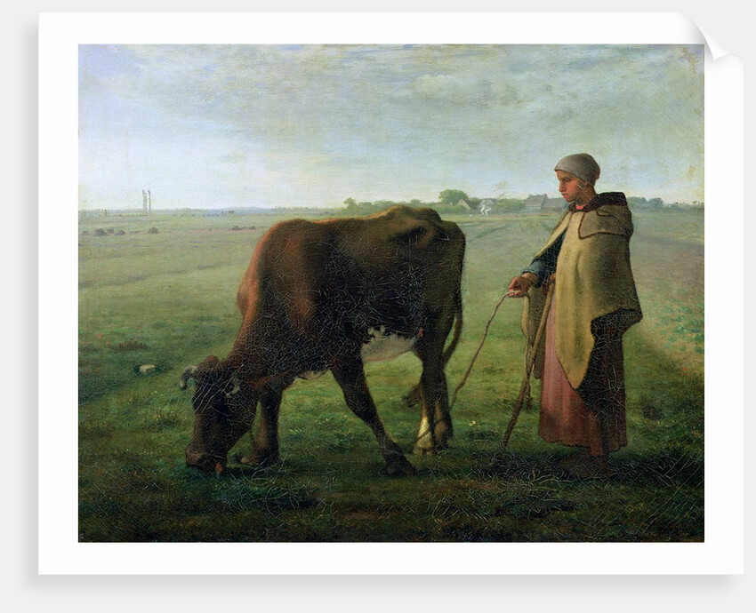 Woman Grazing her Cow, 1858 by Jean-Francois Millet