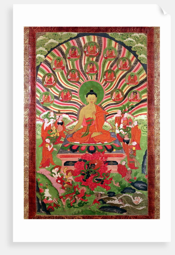 Scenes from the life of Buddha by School Tibetan