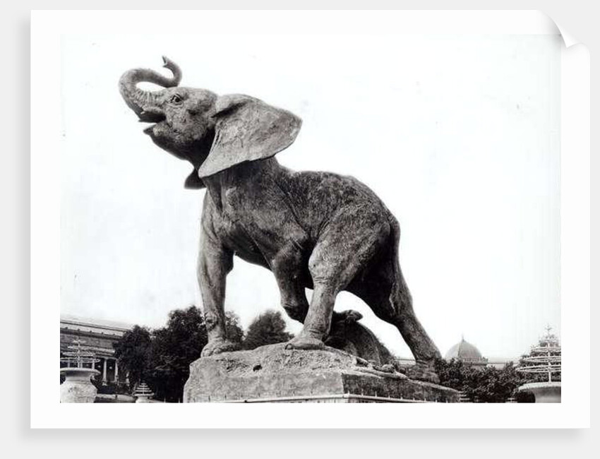 Young Elephant Caught in a Trap by Emmanuel Fremiet in front of the Trocadero Palace, constructed for the Universal Exposition, Paris, 1888 by Adolphe Giraudon