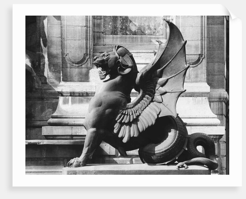 Chimaera from the St. Michel fountain, Paris, c.1860 by Adolphe Giraudon